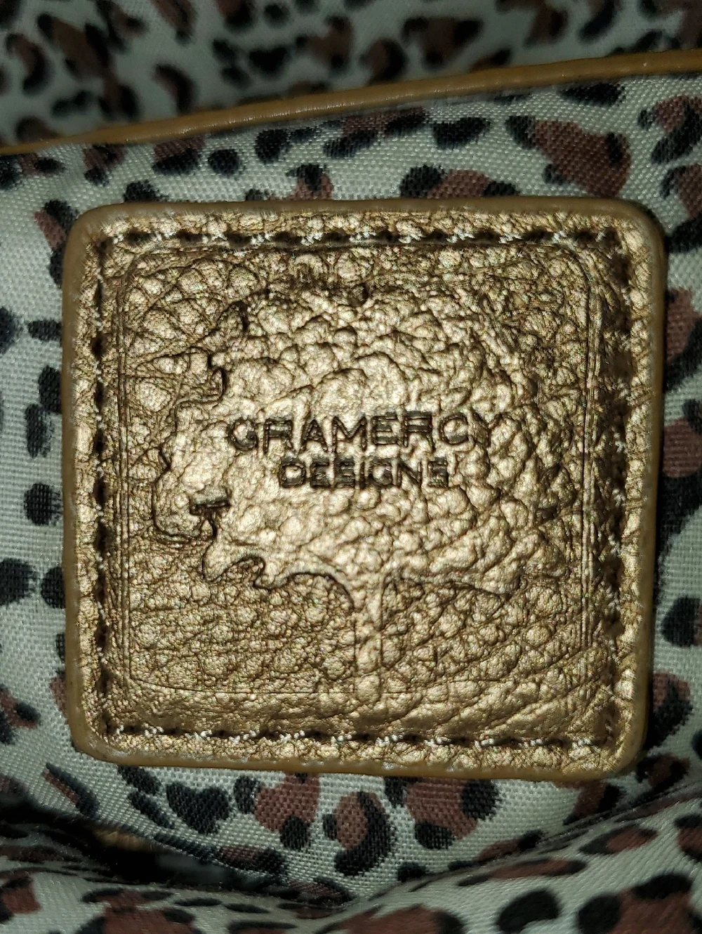 NWT Grammercy Designs By James Kerr Metallic Gold Rose Shoulder Bag